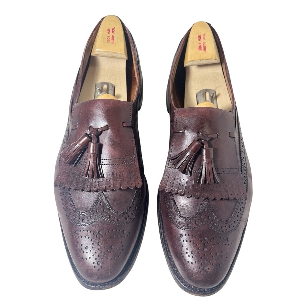 Allen Edmonds Arlington Loafer Men's 14R Oxblood Tassel Kiltie Wingtip Shoes